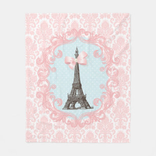 Cobertor De Velo Arco feminino da torre Eiffel do damasco do rosa