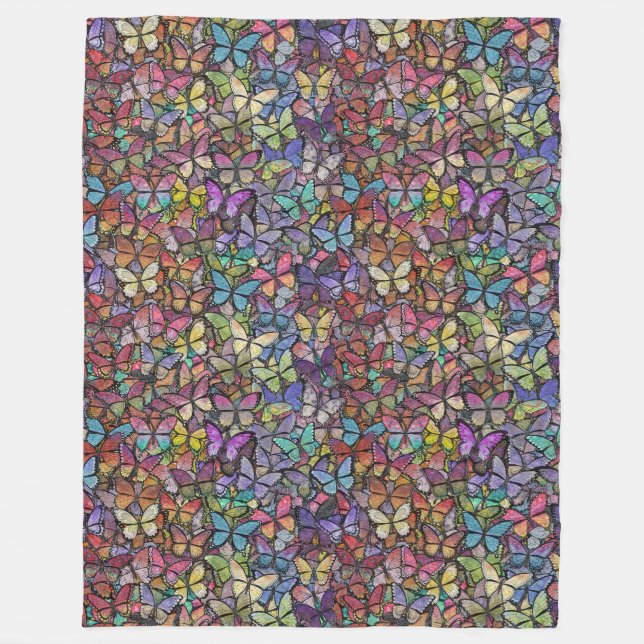 Cobertor De Velo arco-íris brita fantasia borboleta fantasia (Frente)