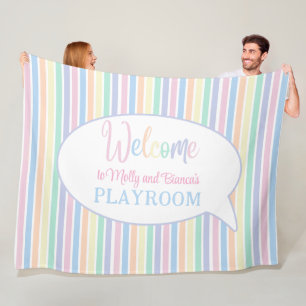 Cobertor De Velo Arco-íris listra crianças personalizadas sala de j