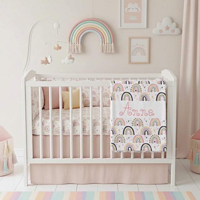 Cobertor De Velo Arco-íris pastel personalizado fofo (Criador carregado)