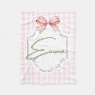 Cobertor De Velo Arco Rosa Personalizado Emma e Impressão Gingham