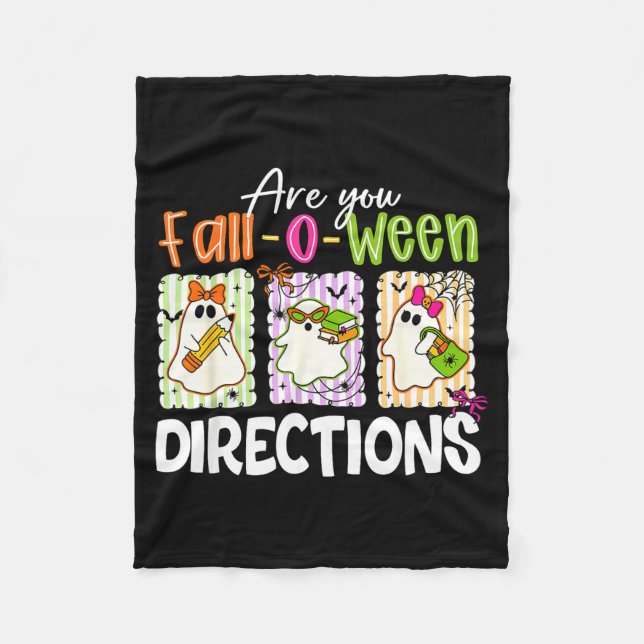 Cobertor De Velo Are You Fall-o-ween Directions Cute Ghost Teacher  (Frente)