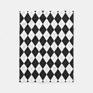 Cobertor De Velo Argyle preto e branco