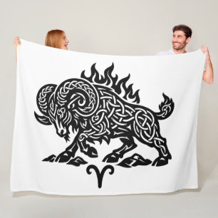 Cobertor De Velo Áries Fogo‑Carneiro – Zodíaco de Tinta Assombrada