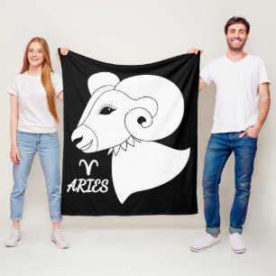 Cobertor De Velo Aries Silhouette Fleece Blanket