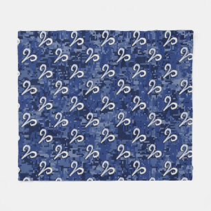 Cobertor De Velo Aries Zodíaco - Sinal Azul - Camuflagem Digital A