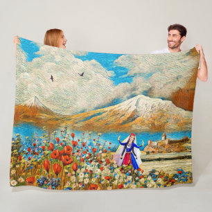 Cobertor De Velo Armênio Flor Garota Flor Flor Flor Blanket