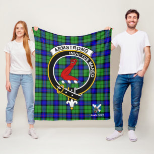 Cobertor De Velo Armstrong Clan Crachá Tartan Xadrez