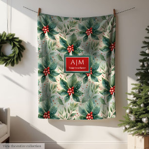 Cobertor De Velo Aromas de aquarela, amoras ocas, Natal