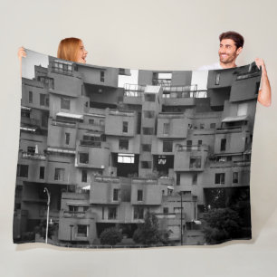 Cobertor De Velo Arquitetura em Preto e Branco