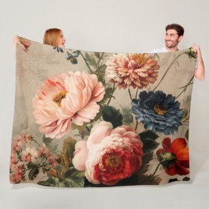 Cobertor De Velo Arranjo Floral Vintage Vibrante