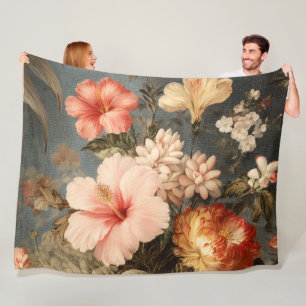 Cobertor De Velo Arranjo Floral Vintage Vibrante