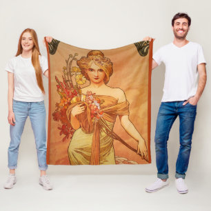 Cobertor De Velo Art Deco, Alphonse Mucha, Arte Vintage
