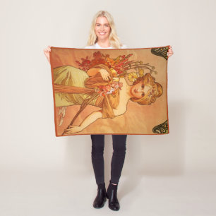 Cobertor De Velo Art Deco, Alphonse Mucha, Arte Vintage