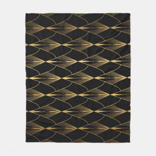 Cobertor De Velo Art Deco: Dourado Luxo sem costura preto