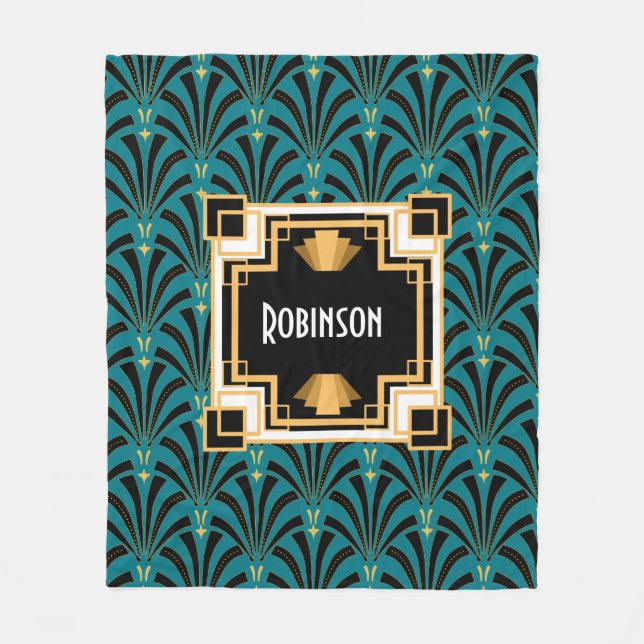 Cobertor De Velo Art Deco Palmetto Monograma (Frente)