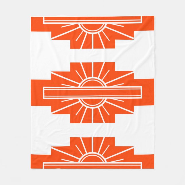 Cobertor De Velo Art Deco Pattern in Orange (Frente)