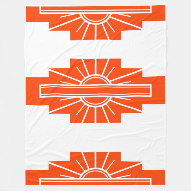 Cobertor De Velo Art Deco Pattern in Orange (Frente)
