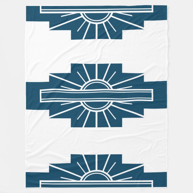 Cobertor De Velo Art Deco Pattern in Teal (Frente)