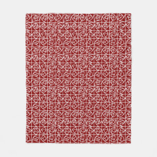 Cobertor De Velo Art Deco Rosa quadrados estilizados vermelho primá