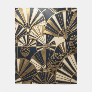 Cobertor De Velo Art Deco Ventoinha Dourada de Pinha Luxo