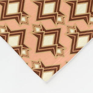 Cobertor De Velo Art Deco Wallpaper Padrão, Coral e Brown