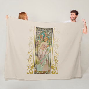 Cobertor De Velo Art Nouveau Alphonse Mucha - Despertar Manhã