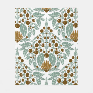 Cobertor De Velo Art Nouveau Cacau & Mint-Vintage Floral Scallop