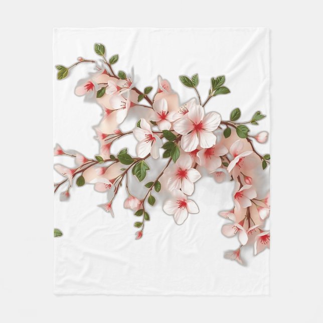 Cobertor De Velo Art Nouveau Cherry Blossoms com Ivy (Frente)