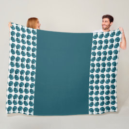 Cobertor De Velo Art Nouveau Flores em Branco Azul