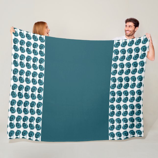 Cobertor De Velo Art Nouveau Flores em Branco Azul (In Situ)