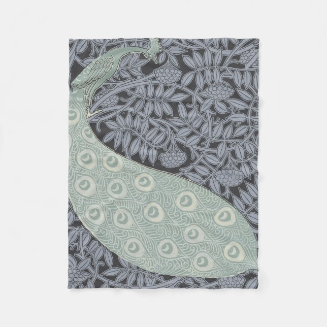 Cobertor De Velo Art Nouveau Peacock Classic Vintage Bird (Frente)