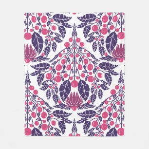 Cobertor De Velo Art Nouveau Pink & Purple Vintage Floral Scallop