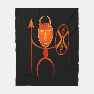 Cobertor De Velo Arte abstrata africana primitiva em silhueta