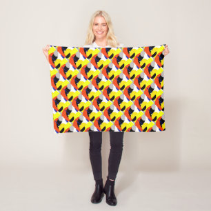 Cobertor De Velo Arte abstrata em vermelho, amarelo e azul