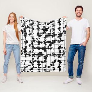 Cobertor De Velo Arte abstrata orgânica preto e branco Design 