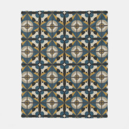 Cobertor De Velo Arte Abstrata Simétrica com Geométrico Ousado