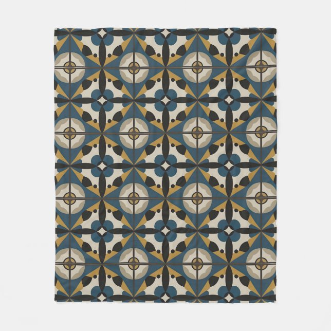 Cobertor De Velo Arte Abstrata Simétrica com Geométrico Ousado (Frente)