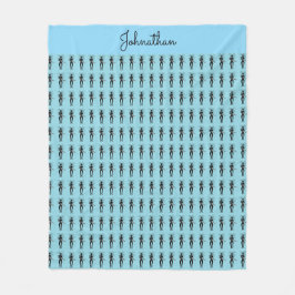 Cobertor De Velo Arte Africana, Silhouette Guitarist Padrão Azul