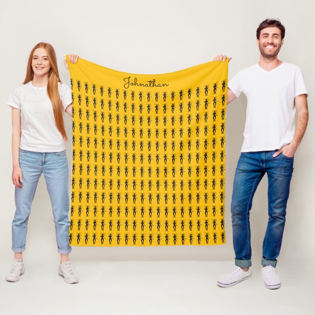 Cobertor De Velo Arte Africana, Silhouette Guitarista Padrão (In Situ)