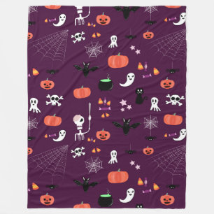Cobertor De Velo Arte Assustadoramente Fofa de Halloween
