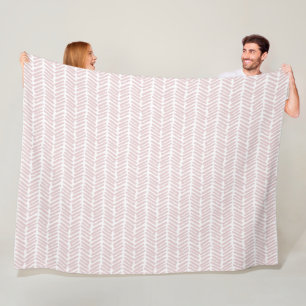 Cobertor De Velo Arte Chic White Soft Blush Pink Abstrato Chevron