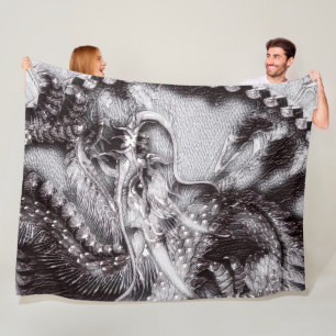 Cobertor De Velo Arte chinesa do lápis do dragão