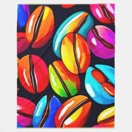 Cobertor De Velo Arte Colorida de Bean Abstrato