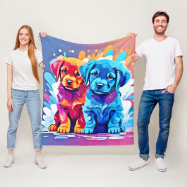 Cobertor De Velo Arte Colorida Par