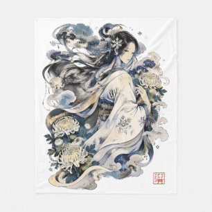 Cobertor De Velo Arte da Mulher da Neve Japonesa Yokai de Inverno