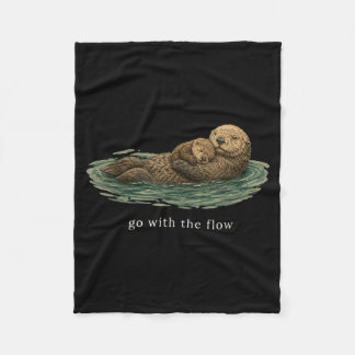 Cobertor De Velo Arte da Natureza Tranquila da Lontra Fluindo Com a