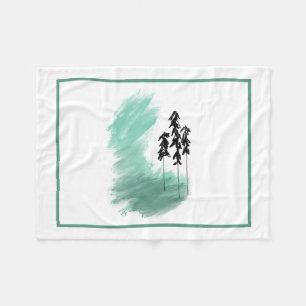 Cobertor De Velo arte de árvore verde escandinava simples moderno m
