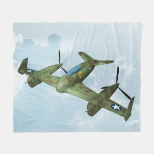 Cobertor De Velo Arte de Aviação Militar de Vôo de Warbird Vintage
