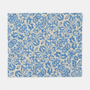 Cobertor De Velo Arte de Azulejo Floral Azul Veneziano de William M